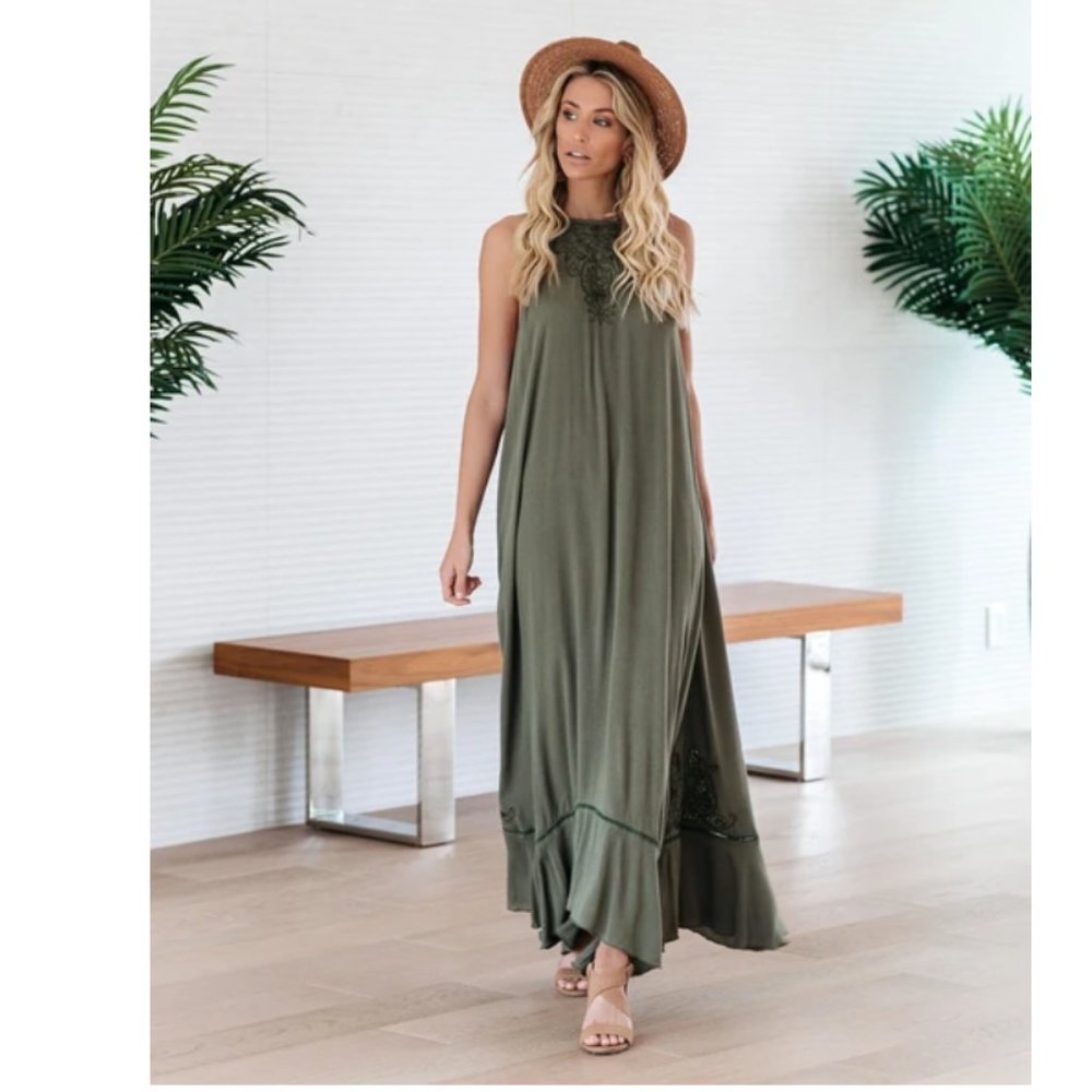JULCIA Embroidered Maxi Dress